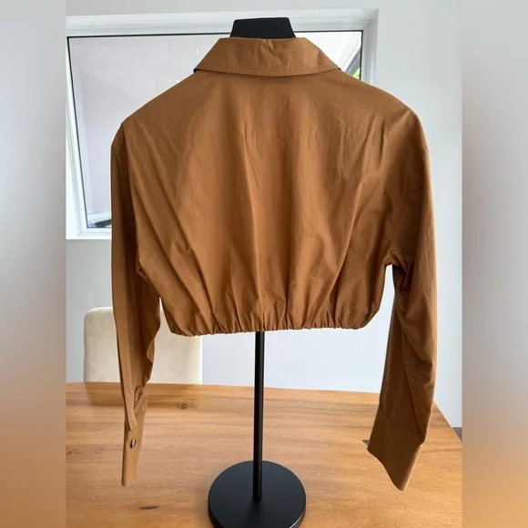 Zara Women's Cropped Poplin Shirt - Picture 2 of 4